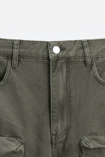 POCKET DENIM CARGO PANTS