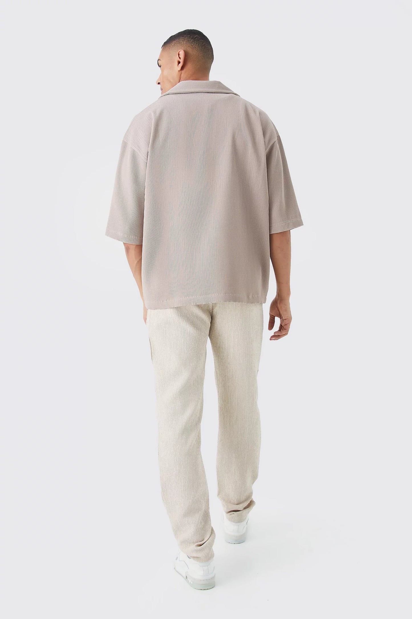 Pleated Oversized V Neck Shirt