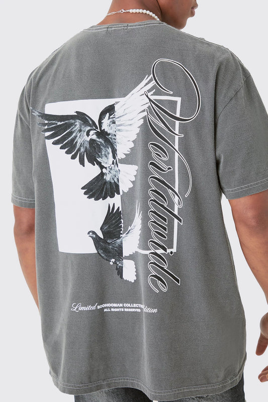 Oversized Dove Worldwide Back Print T-shirt