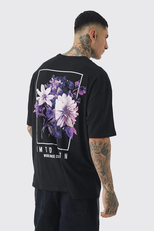 Tall Oversized Floral Back Graphic T-shirt