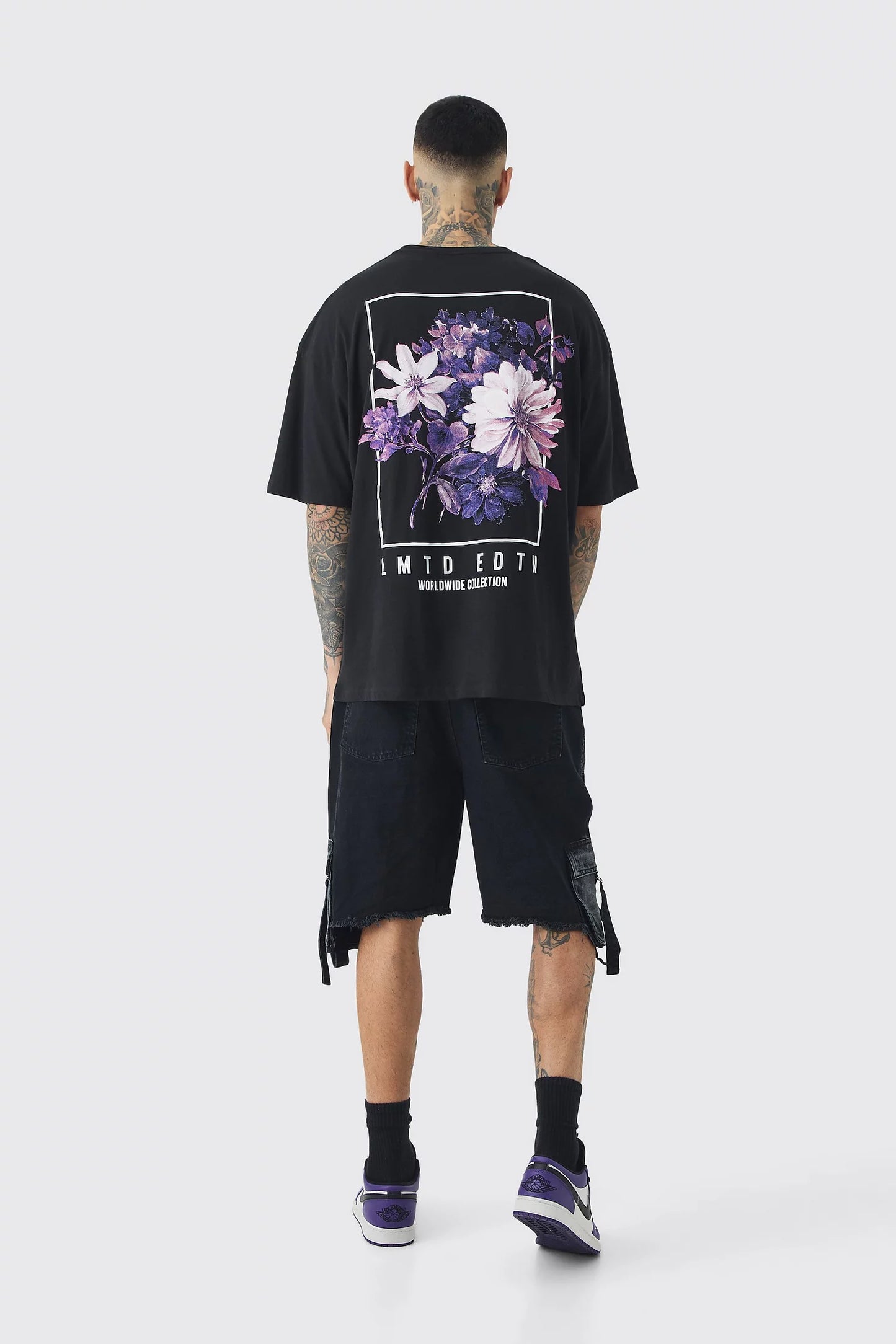 Tall Oversized Floral Back Graphic T-shirt